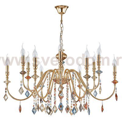 Люстра Crystal Lux MERCEDES SP6+6 GOLD/COLOR (0951/312)