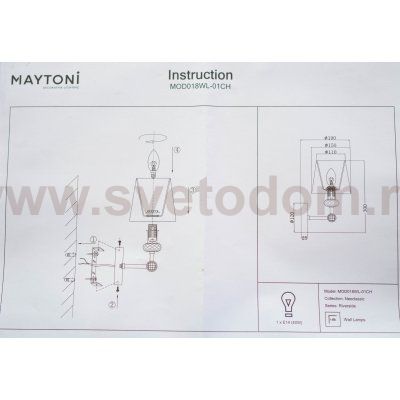 Бра Maytoni MOD018WL-01CH Riverside