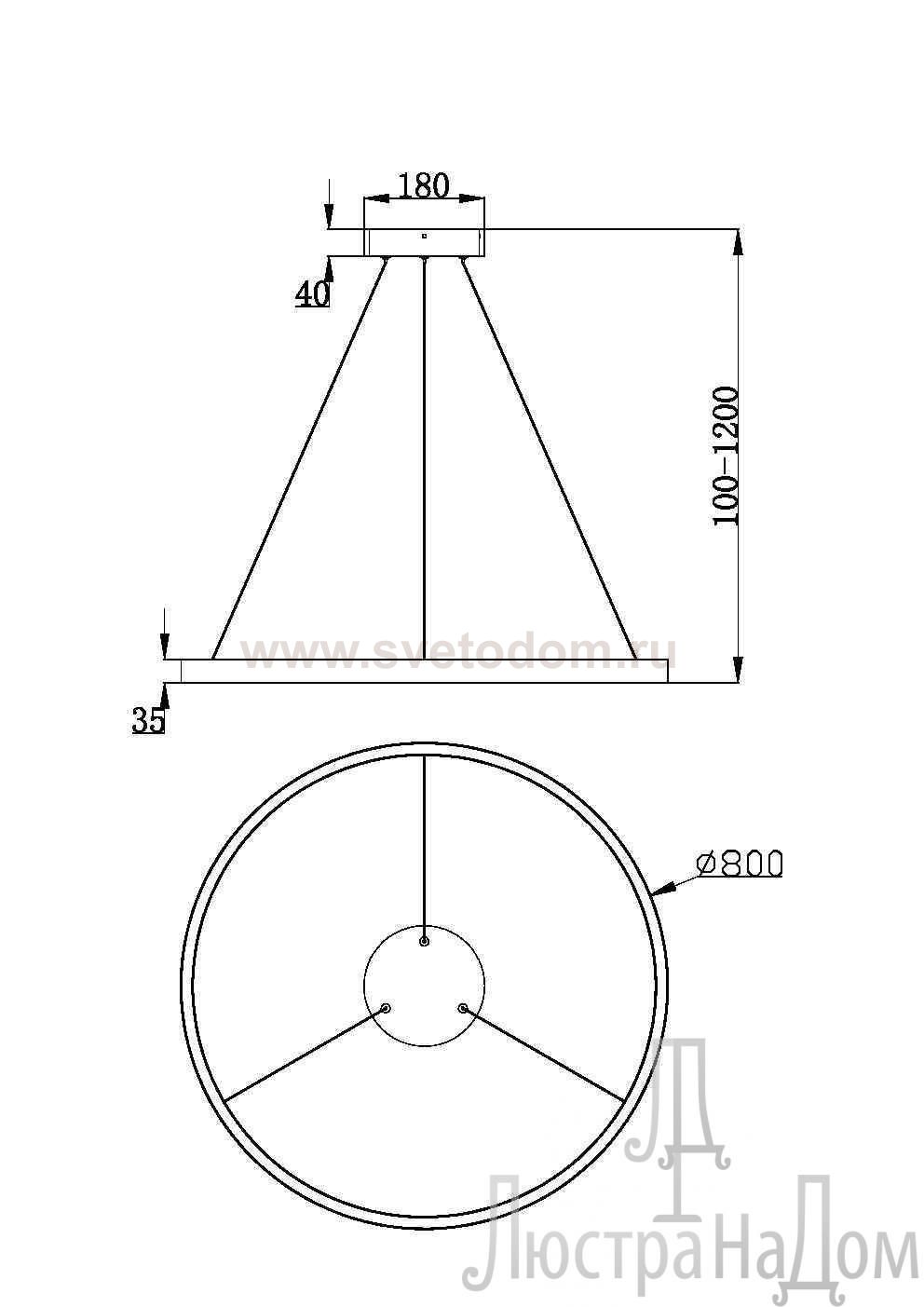 Подвесной светильник Maytoni MOD058PL-L42B3K Rim
