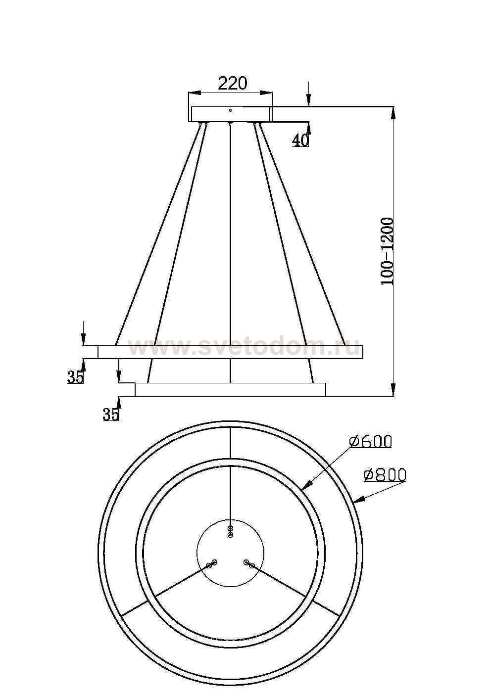 Подвесной светильник Maytoni MOD058PL-L74BS3K Rim