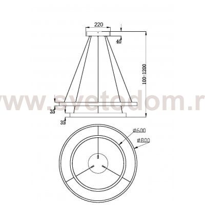 Подвесной светильник Maytoni MOD058PL-L74BS3K Rim