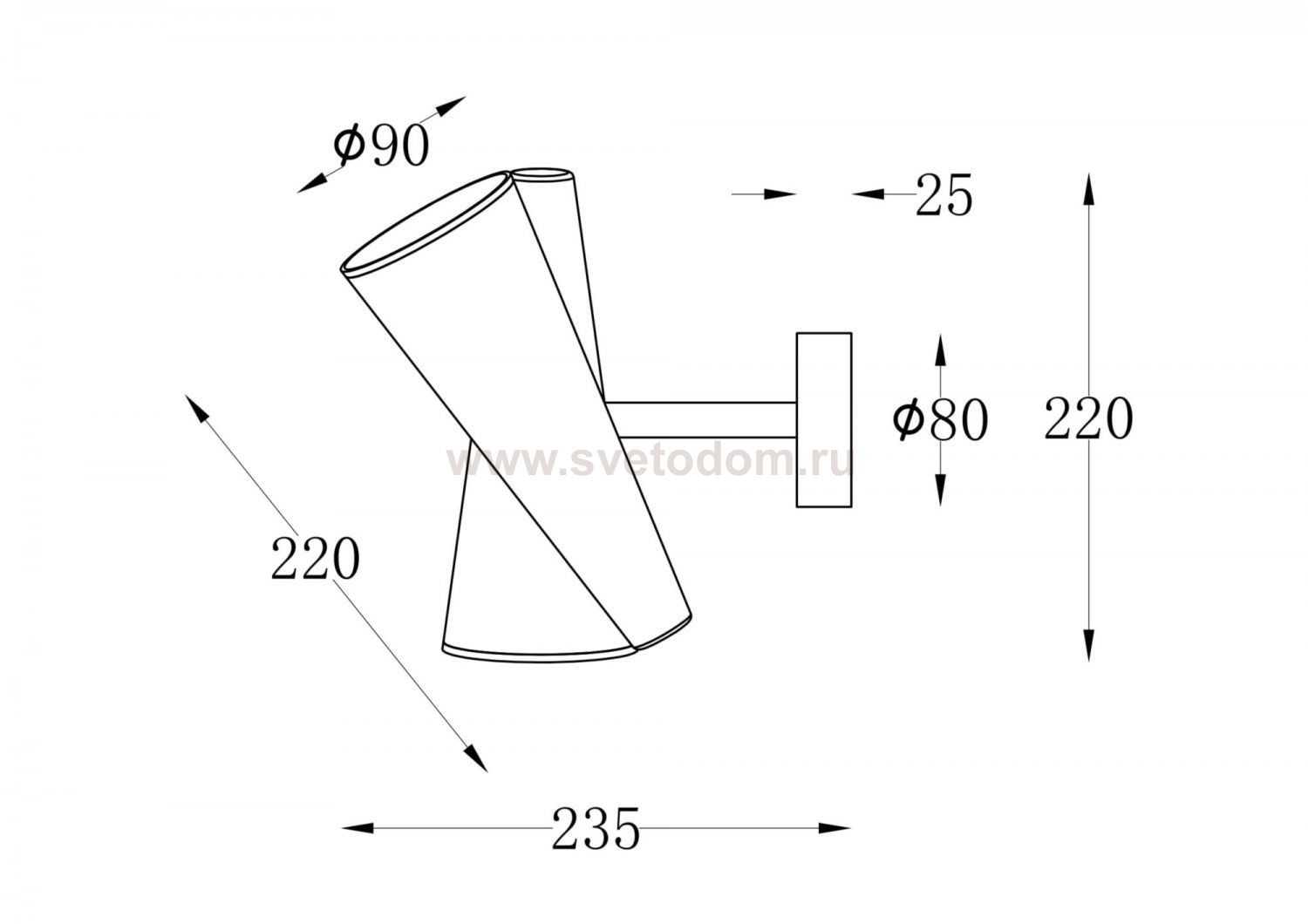 Настенный светильник бра Maytoni MOD095WL-02W