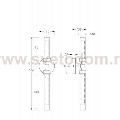 Настенный светильник (бра) Maytoni MOD116WL-L7BS3K