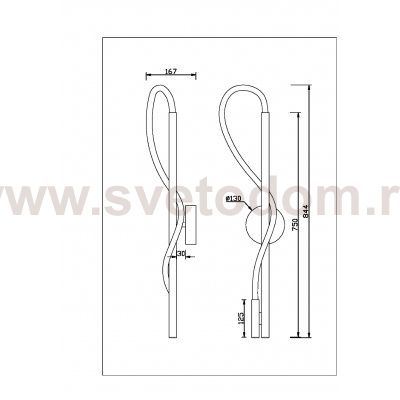 Настенный светильник (бра) Maytoni MOD166WL-L12G3K Tau