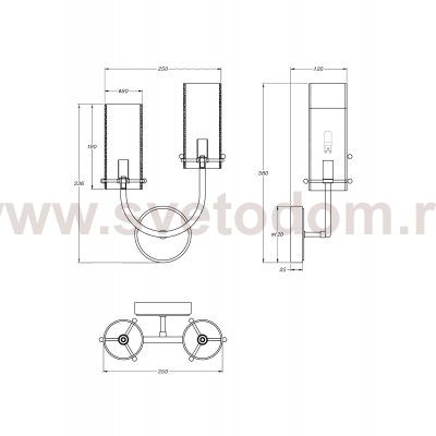 Настенный светильник (бра) Maytoni MOD223WL-02BS1