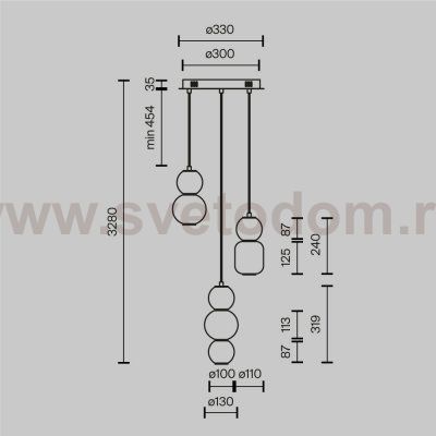 Подвесной светильник Maytoni MOD273PL-L33CH3K Drop