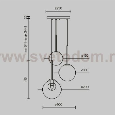 Подвесной светильник Maytoni MOD521PL-03G Basic form