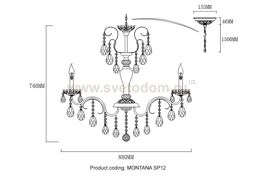 Светильник Crystal lux MONTANA SP12