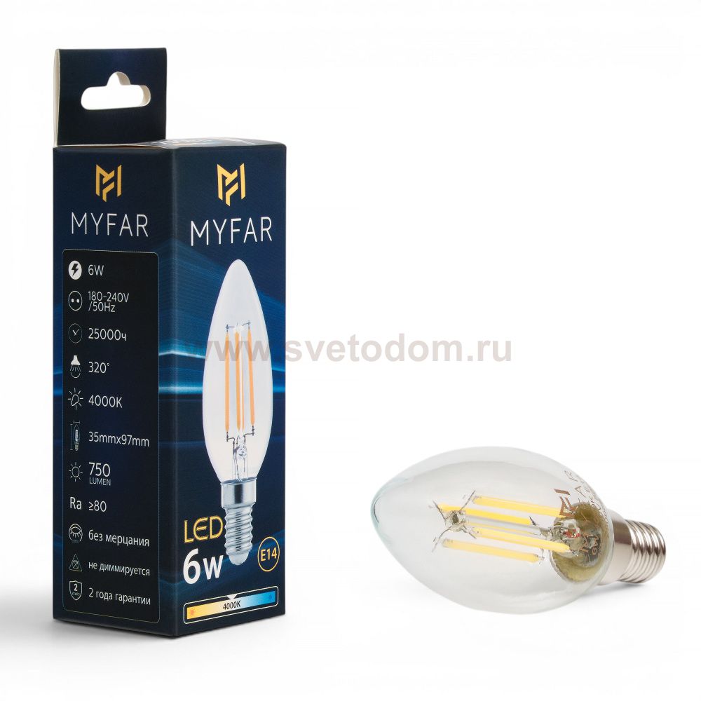 Лампочка светодиодная Base14 MB1002E14-6W4K