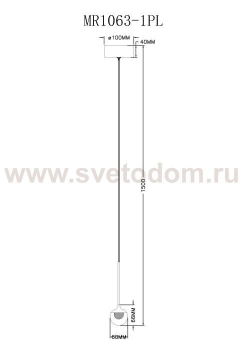 Подвесной светильник Kollins MR1063-1PL