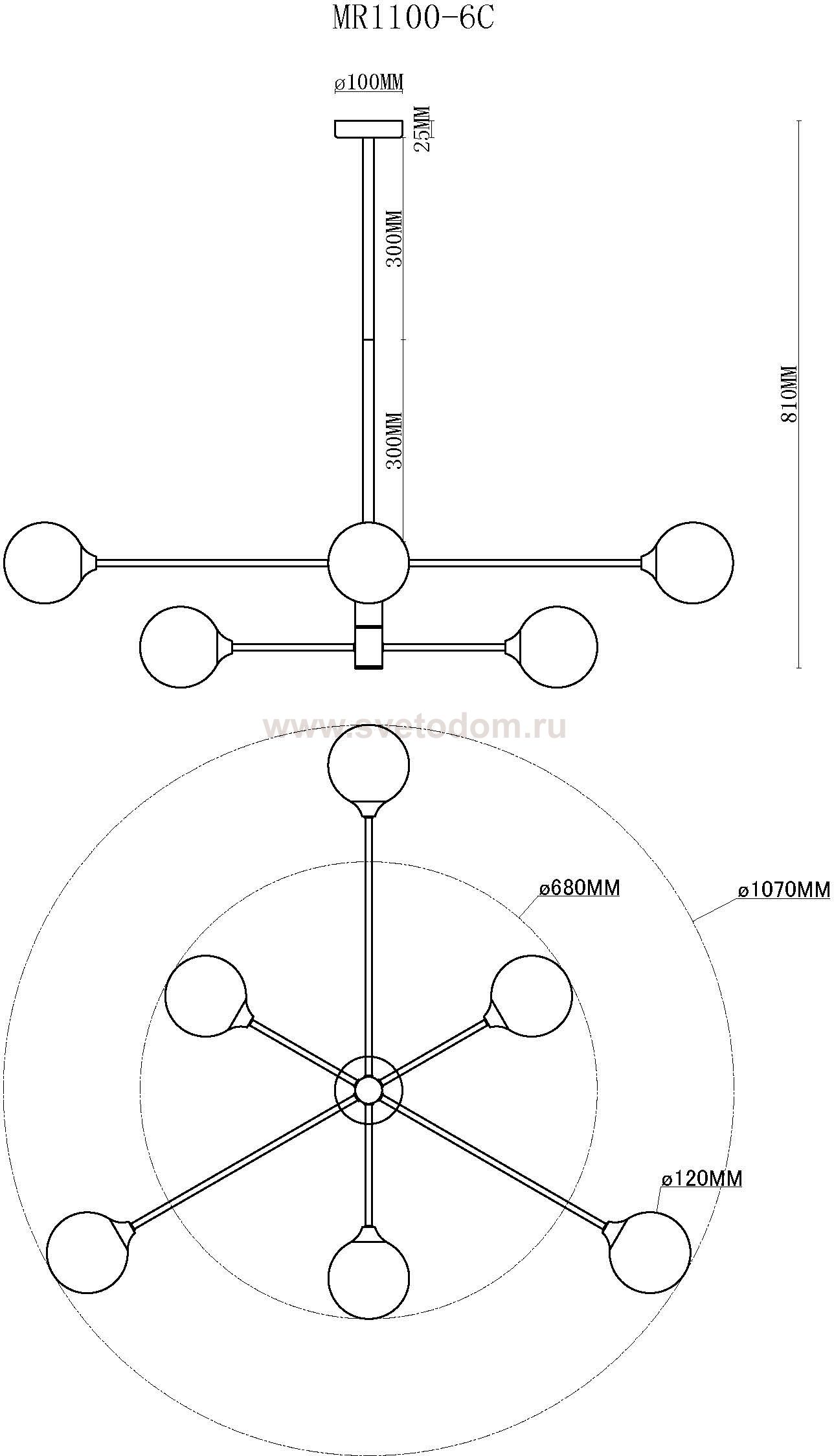 Потолочная люстра Fredy MR1100-6C MyFar