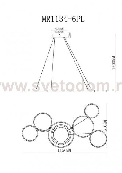 Подвесная люстра Victory MR1134-6PL MyFar