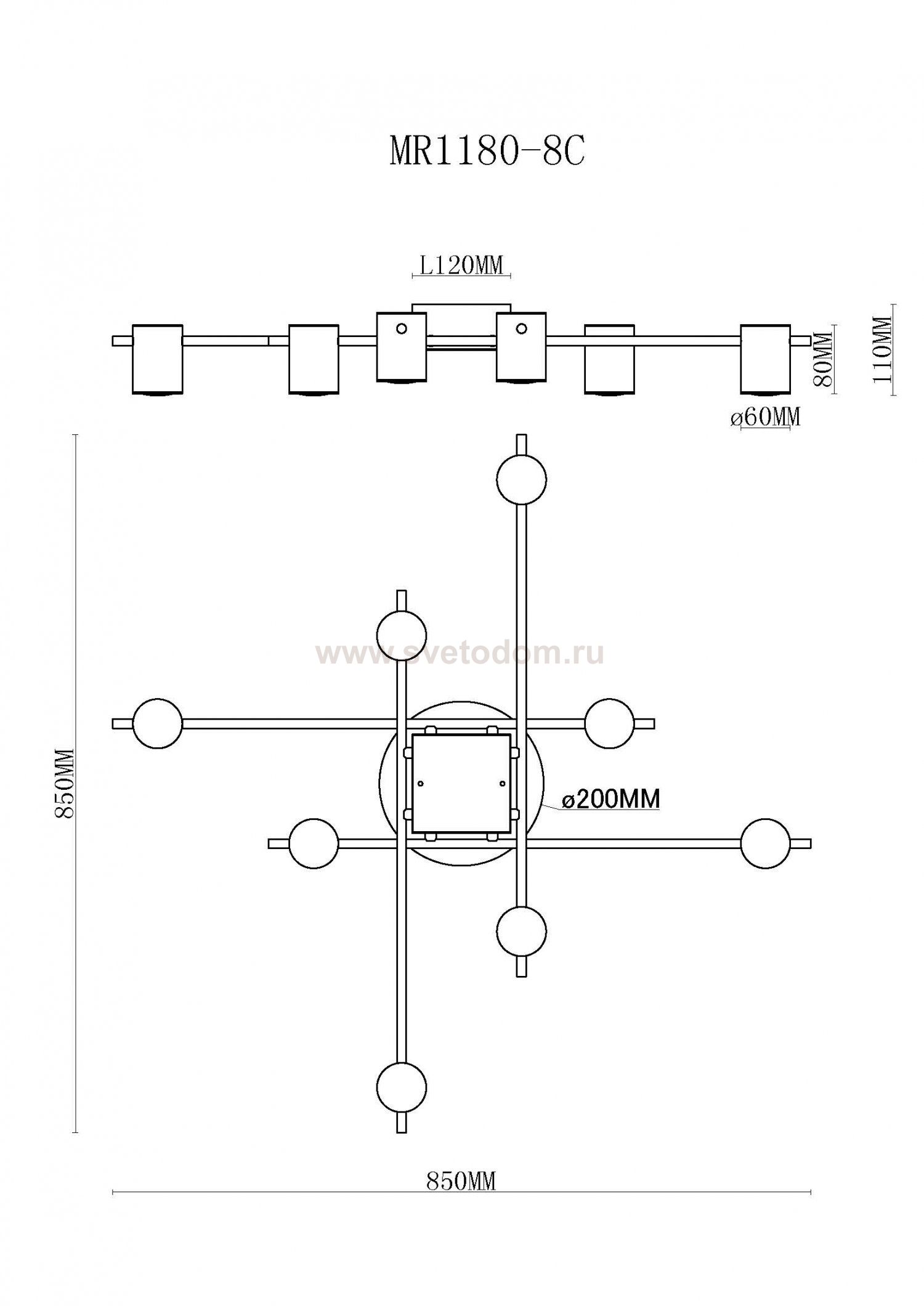Потолочная люстра Gella MR1180-8C MyFar