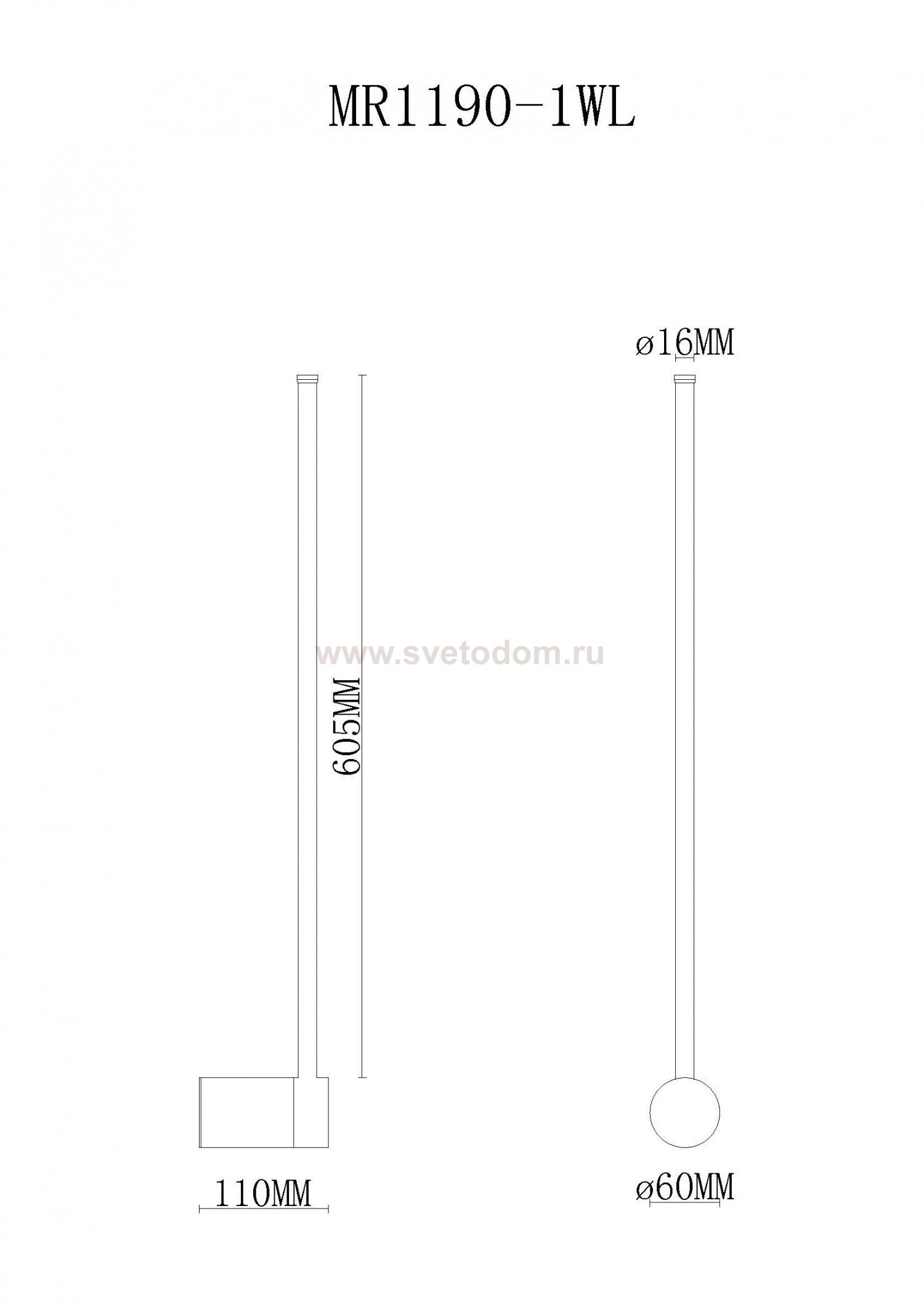 Настенный светильник Sunn MR1190-1WL MyFar