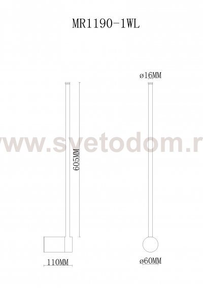 Настенный светильник Sunn MR1190-1WL MyFar