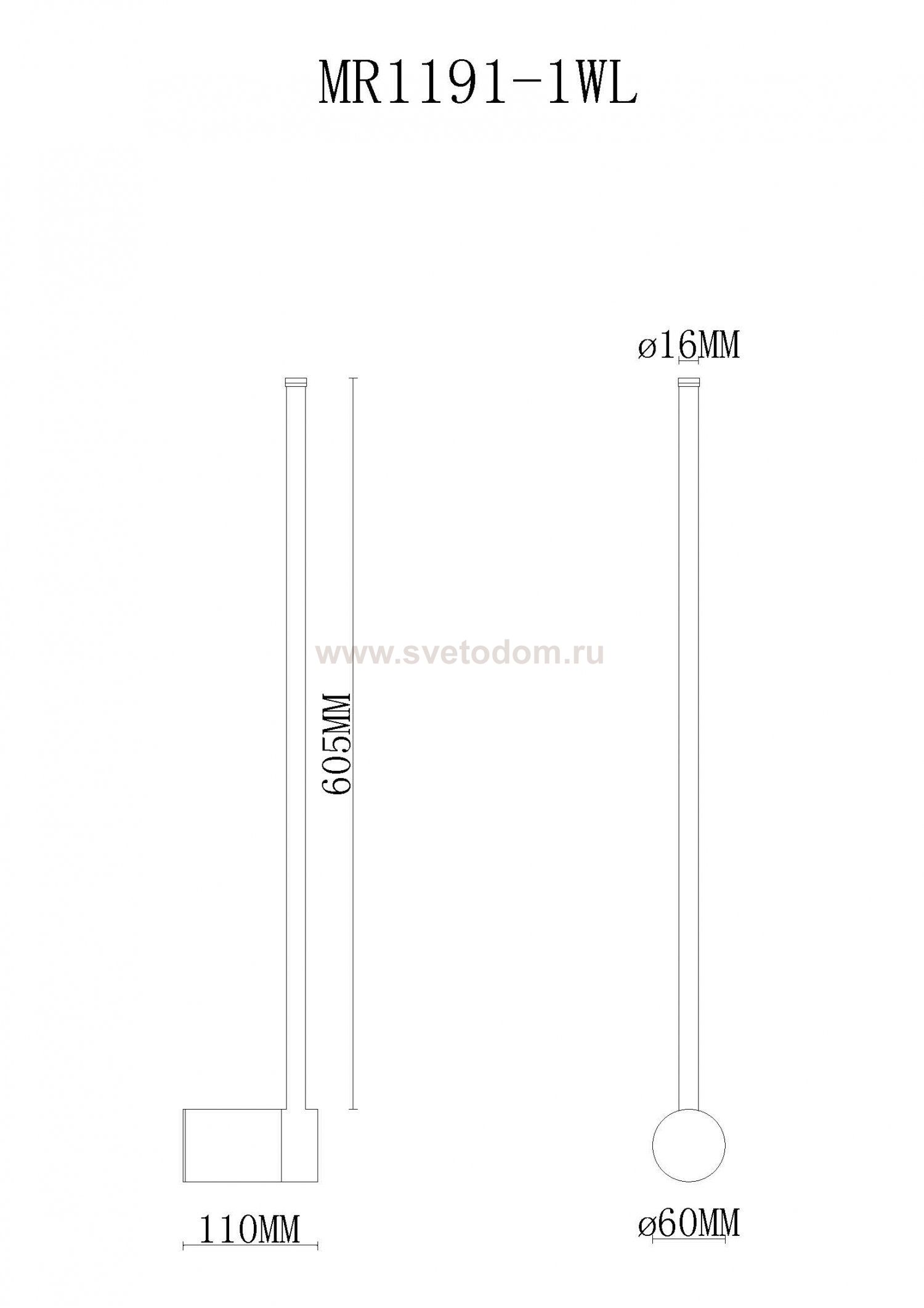 Настенный светильник Sunn MR1191-1WL MyFar