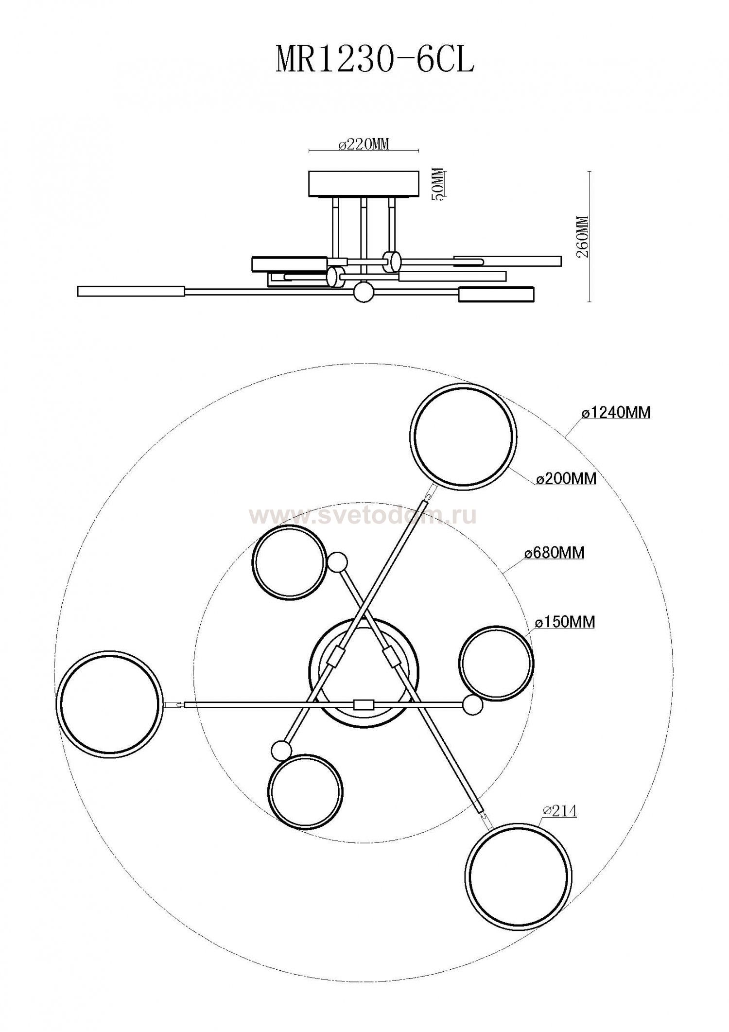 Потолочная люстра Mandy MR1230-6CL MyFar