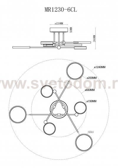 Потолочная люстра Mandy MR1230-6CL MyFar