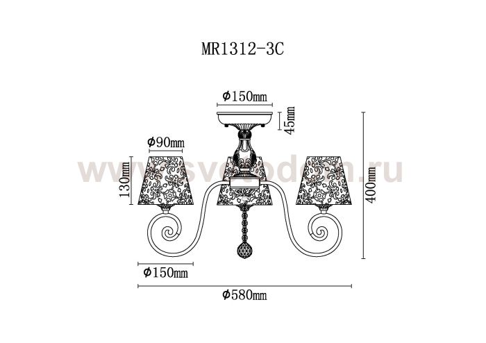 Потолочная люстра Luna MR1312-3C