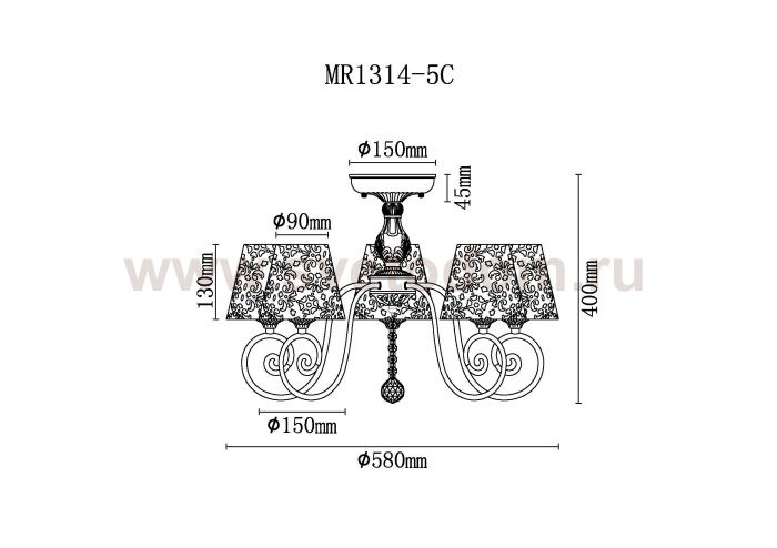 Потолочная люстра Luna MR1314-5C