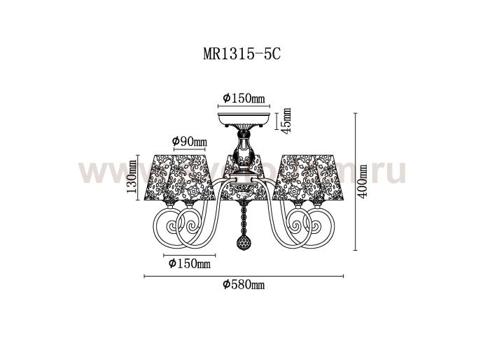 Потолочная люстра Luna MR1315-5C