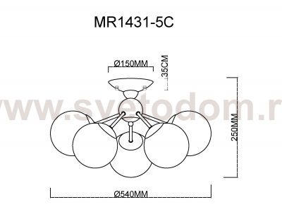 Потолочная люстра Kate MR1431-5C MyFar