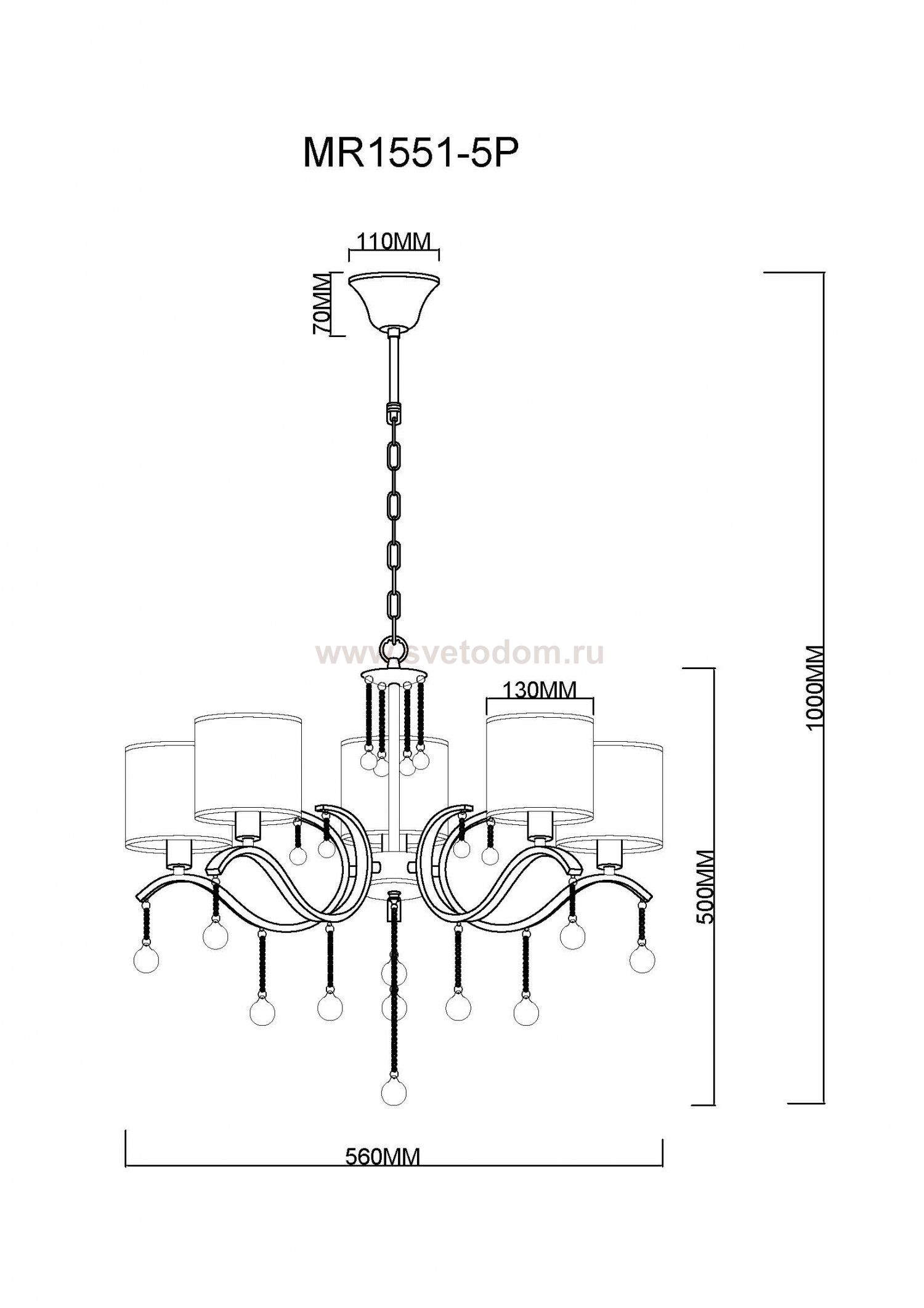 Подвесная люстра Dante MR1551-5P MyFar