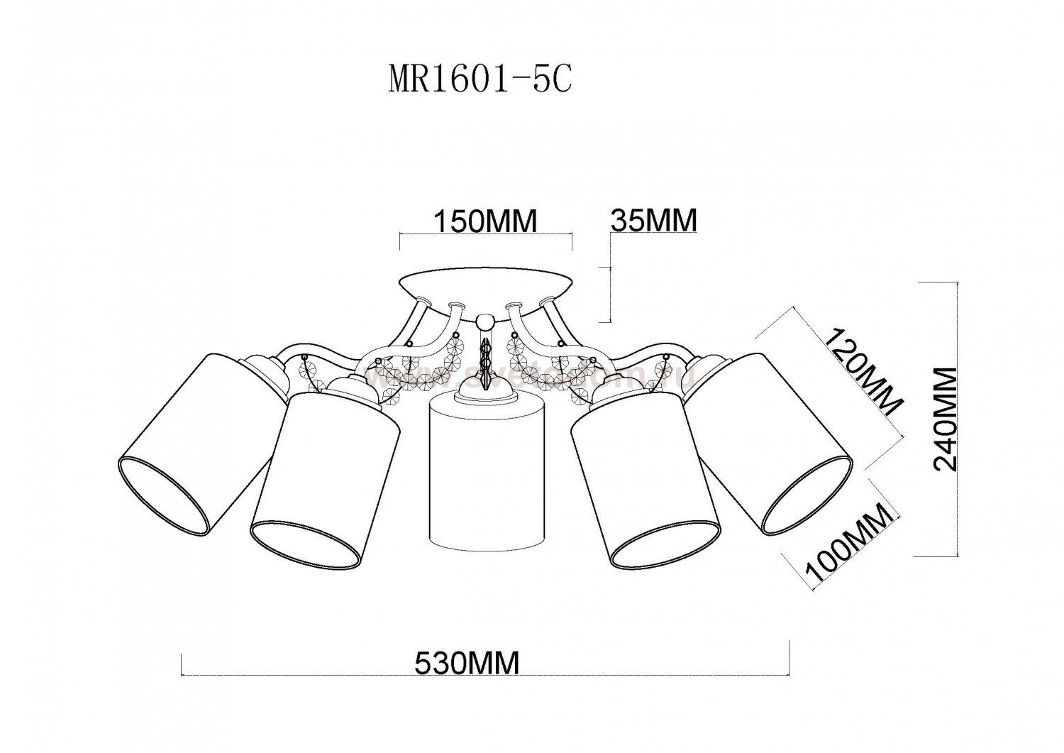 Потолочная люстра Patrick MR1601-5C MyFar