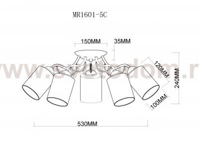 Потолочная люстра Patrick MR1601-5C MyFar