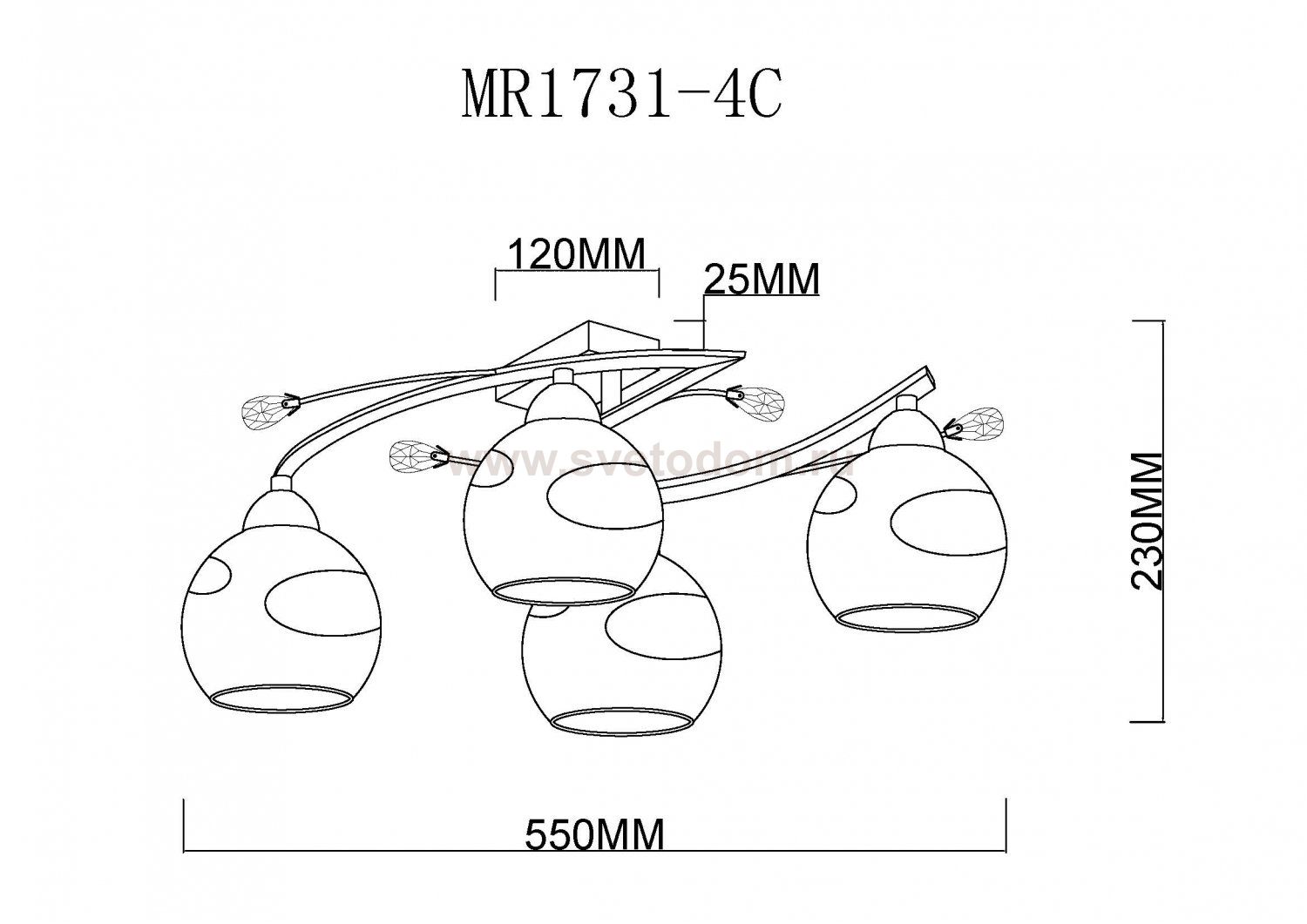 Потолочная люстра Stella MR1731-4C MyFar