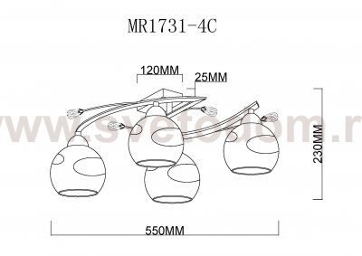 Потолочная люстра Stella MR1731-4C MyFar