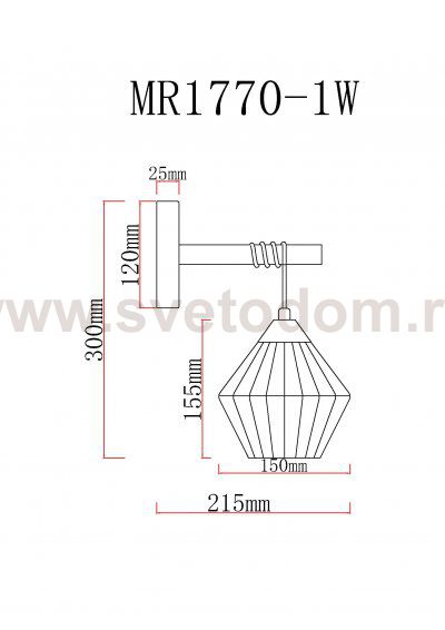 Светильник настенный бра Bella MR1770-1W MyFar