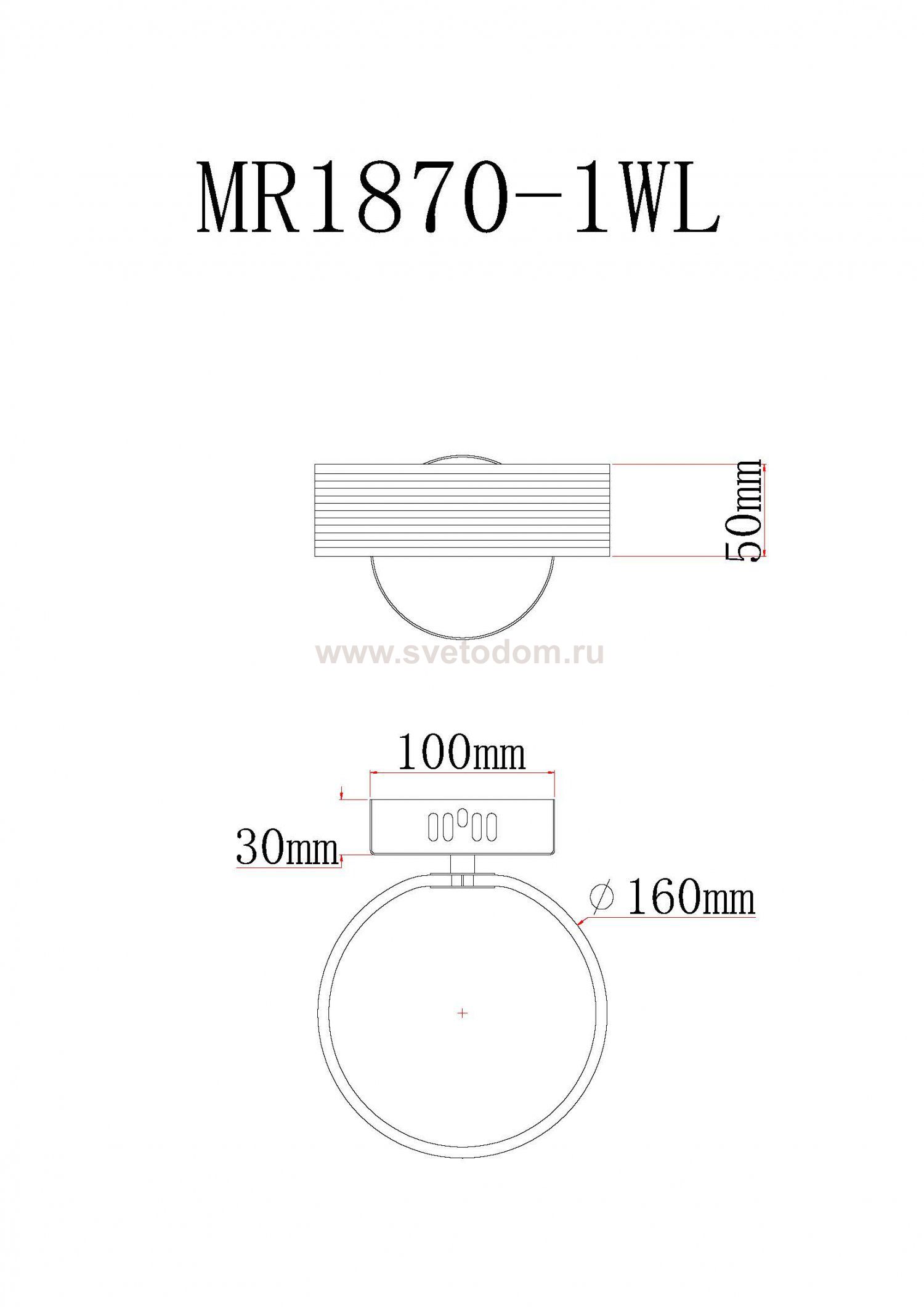 Настенный светильник Vinsent MR1870-1WL MyFar