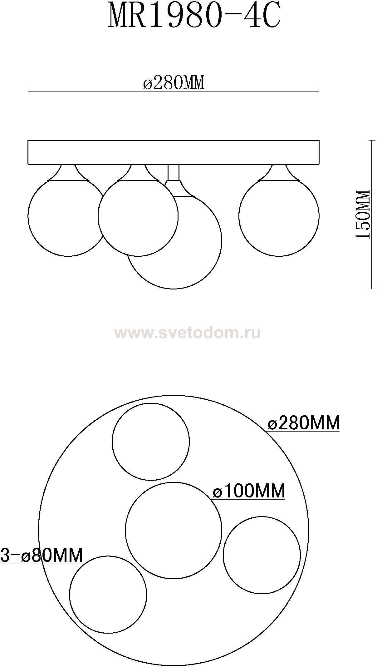 Потолочная люстра Cross MR1980-4C MyFar