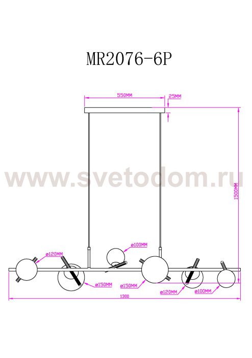 Подвесной светильник Francis MR2076-6P