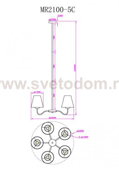 Потолочная люстра Charlotte MR2100-5C