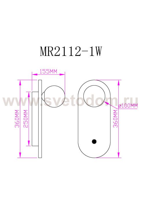 Настенный светильник Juliet MR2112-1W