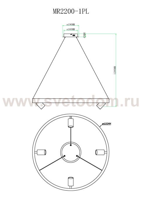 Подвесной светильник James MR2200-1PL