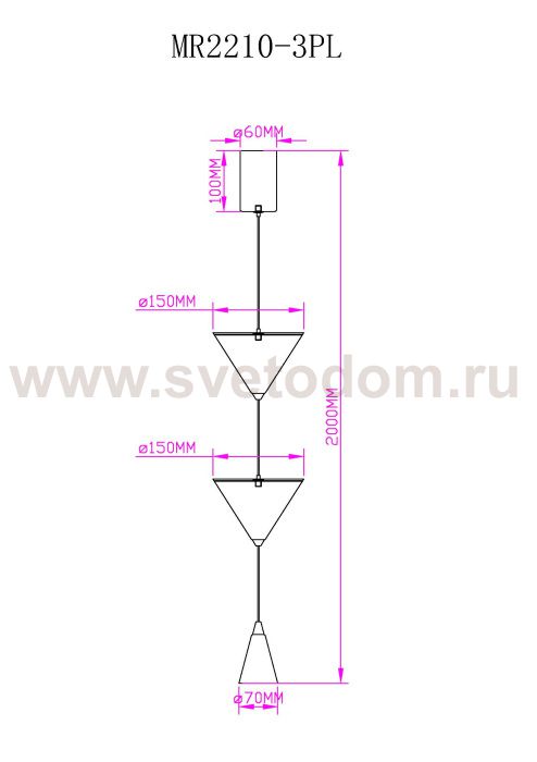 Подвесной светильник Maretta MR2210-3PL