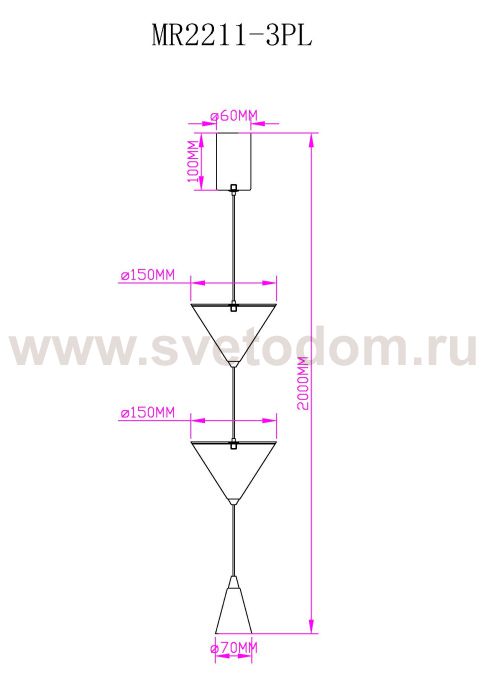 Подвесной светильник Maretta MR2211-3PL