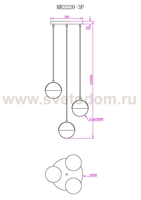 Подвесной светильник Loreen MR2220-3P