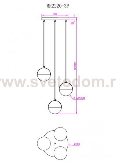 Подвесной светильник Loreen MR2220-3P
