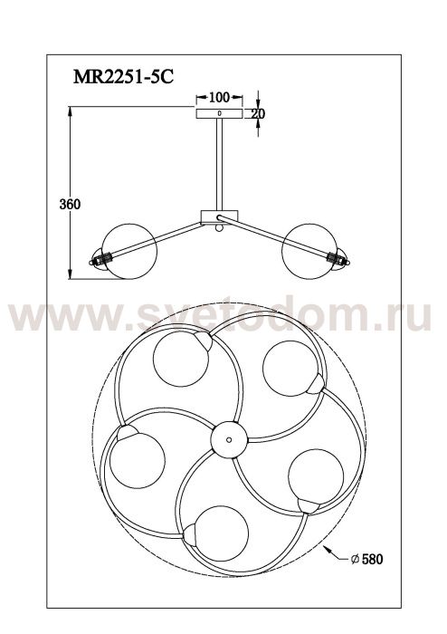Потолочная люстра Leticia MR2251-5C