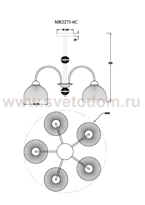 Потолочная люстра Flora MR2273-5C