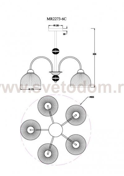 Потолочная люстра Flora MR2273-5C