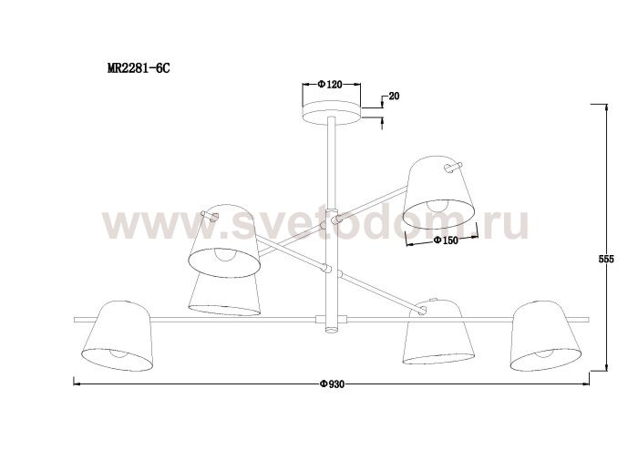 Потолочная люстра Clementine MR2281-6C