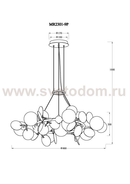 Подвесная люстра Flavia MR2301-9P