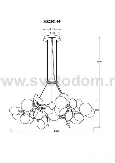 Подвесная люстра Flavia MR2301-9P