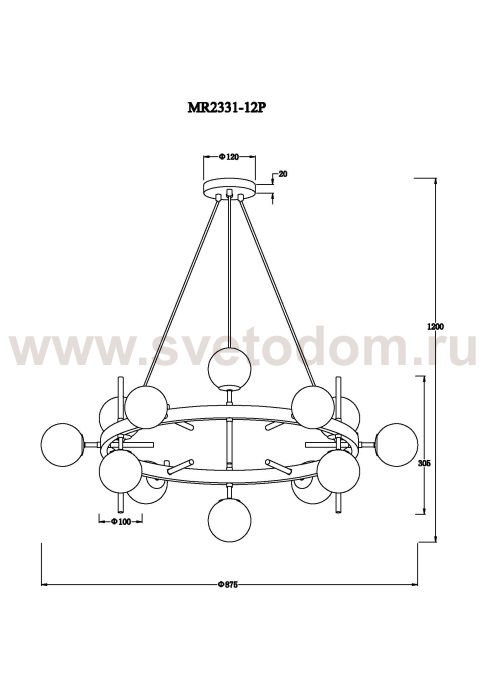 Подвесная люстра Robert MR2331-12P
