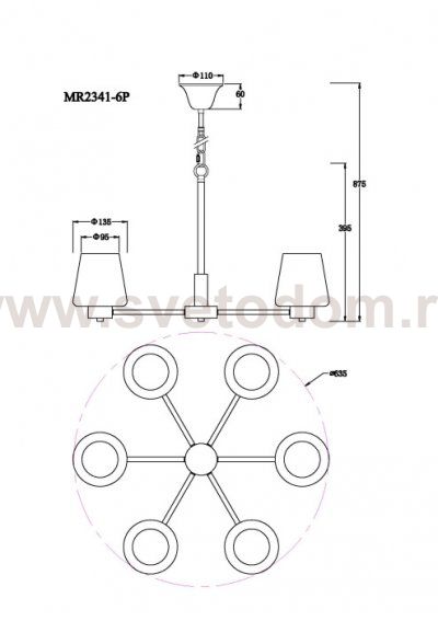 Подвесная люстра Mark MR2341-6P